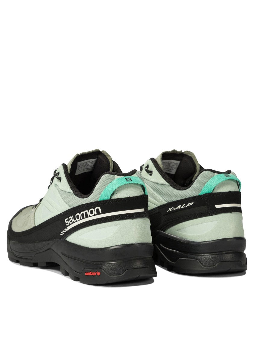 Salomon Leather And Mesh Sneakers With Secure Lacing System
