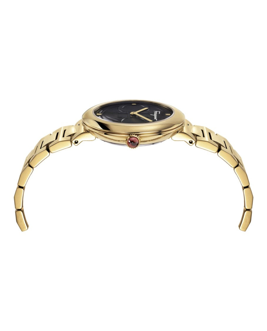 Ferragamo Swiss Made Quartz Bracelet Watch With Sunray Dial
