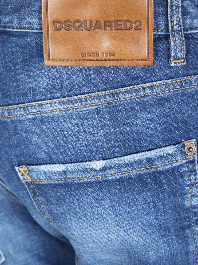 Dsquared2 Blue Skater Distressed Rips Jeans