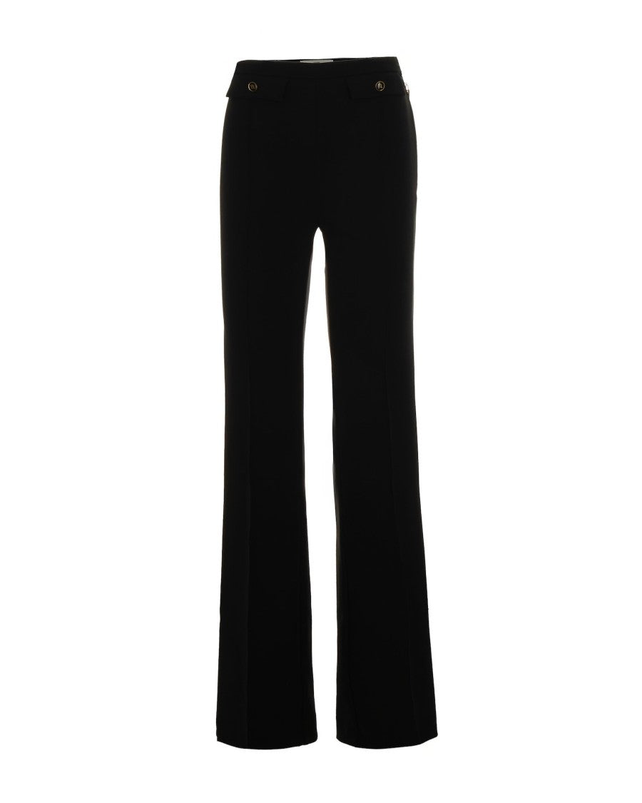 Elisabetta Franchi Black Double Crêpe Trousers