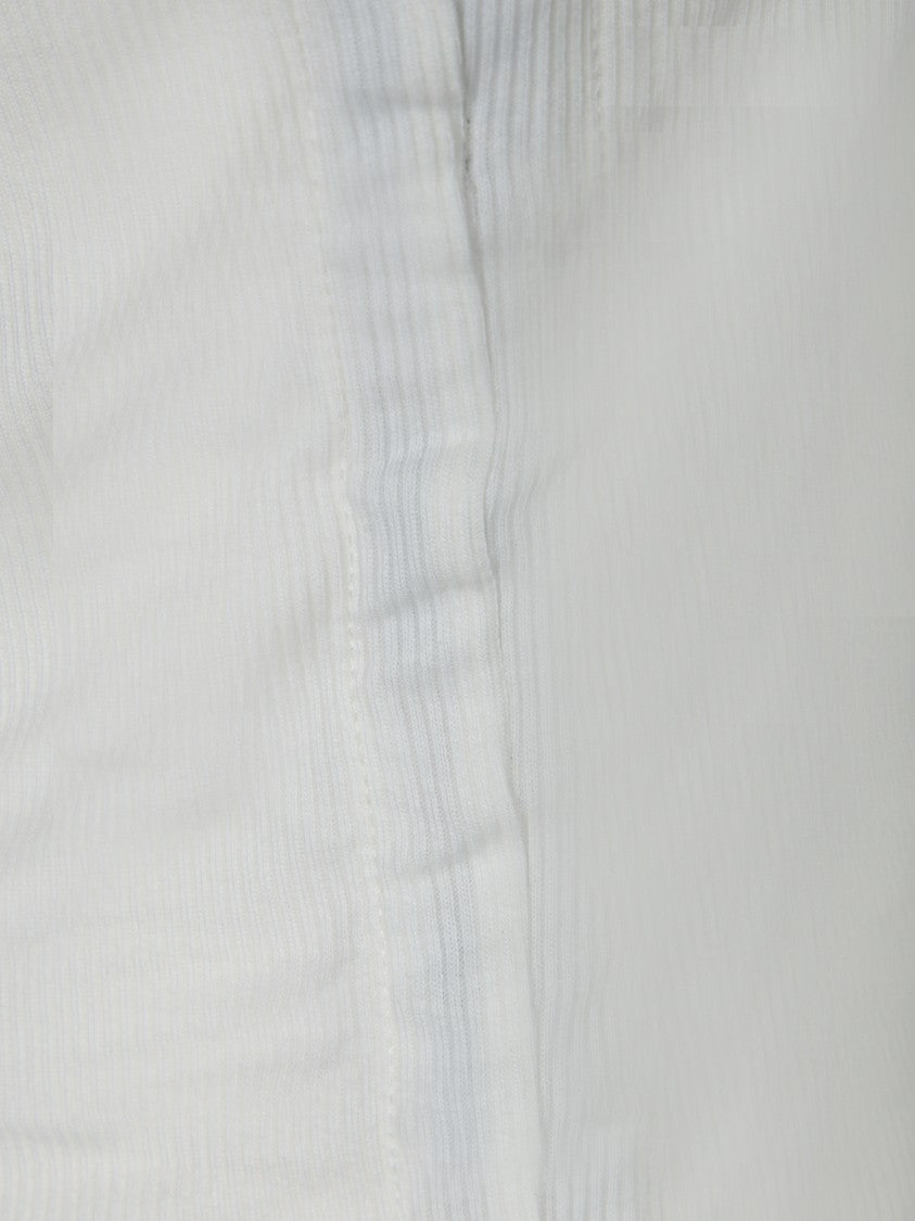 Burberry Ribbed White Top With Square Neckline