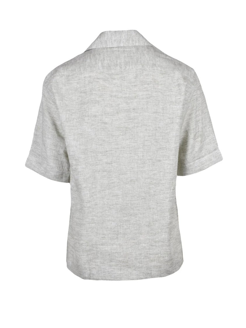 Eleventy Sage Green Linen Viscose Men Shirt