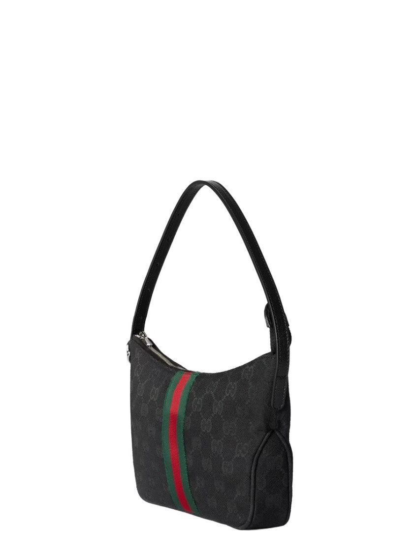 Gucci Rectangular Monogrammed Shoulder Bag With Leather Strap