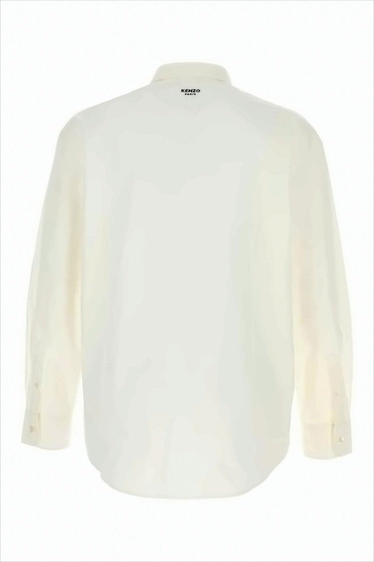 Kenzo Long Sleeve Cotton Shirt With Bold Floral Graphic