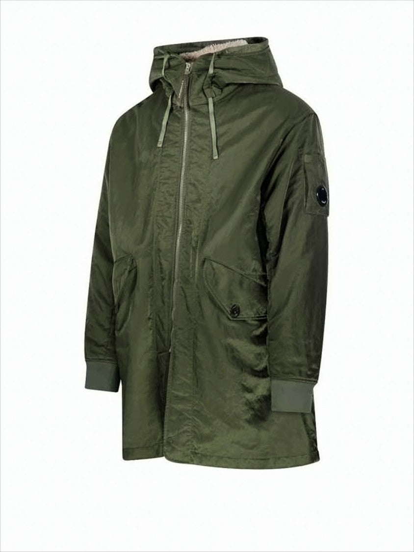 C.P. Company Relaxed-Fit Green Hooded Jacket With Functional Pockets