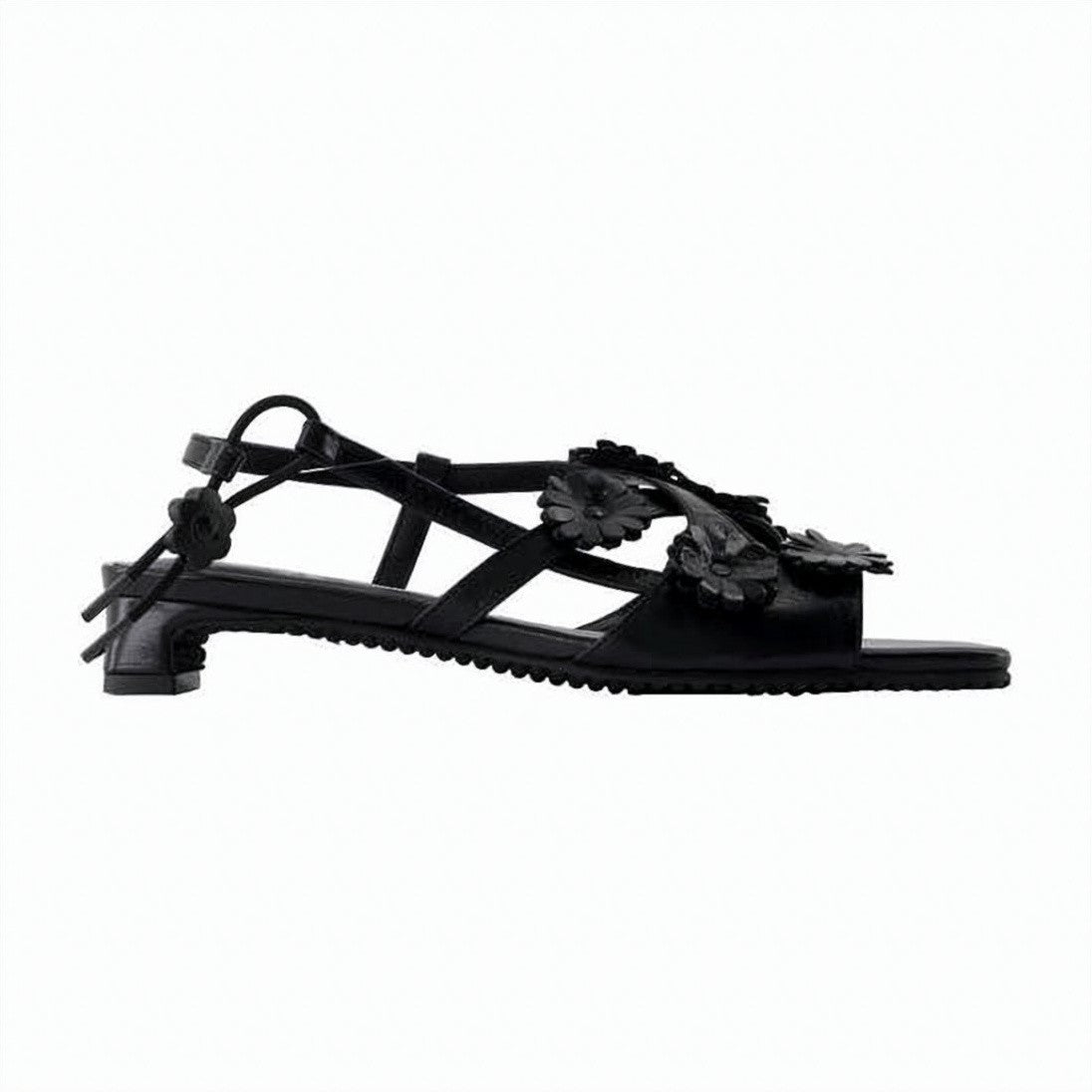 Cecilie Bahnsen Low Heel Sandal With Floral Appliqués