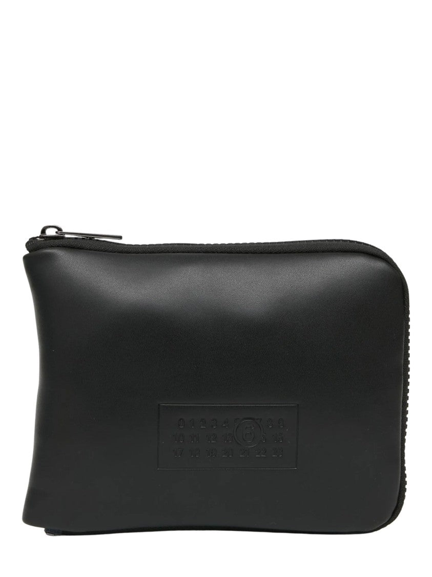 Mm6 By Maison Margiela Matte Black Zip-Around Pouch With Minimalist Design