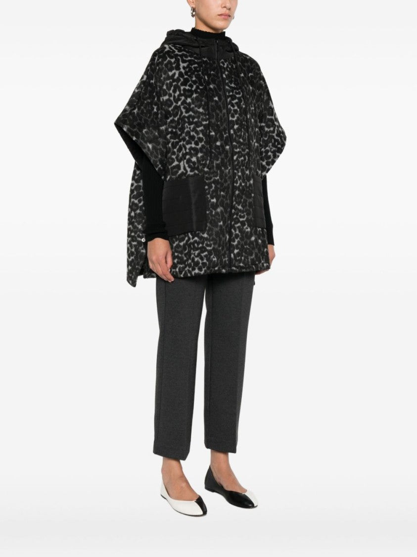 Twin-Set Textured Cape-Style Coat With Hood