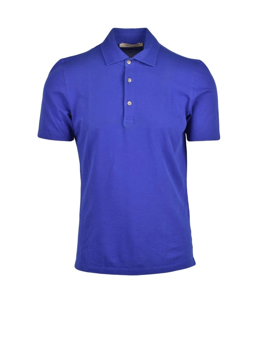 Laboratorio 38 Blue Cotton-Blend Stretch Polo Shirt
