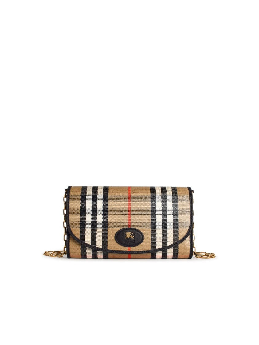 Burberry 'Highlands' Sand Cotton Blend Crossbody Wallet