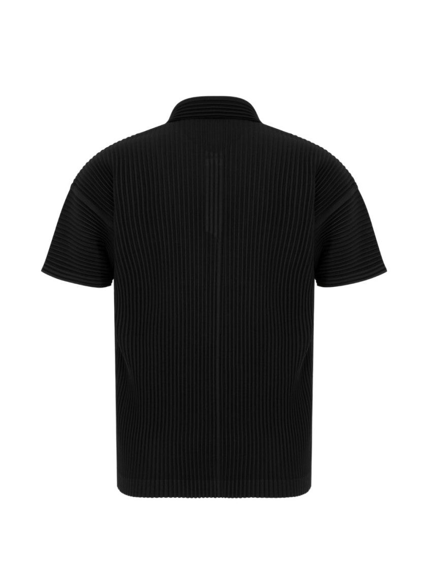 Homme Plissé Issey Miyake Pleated Textured Classic Collar Polo Shirt