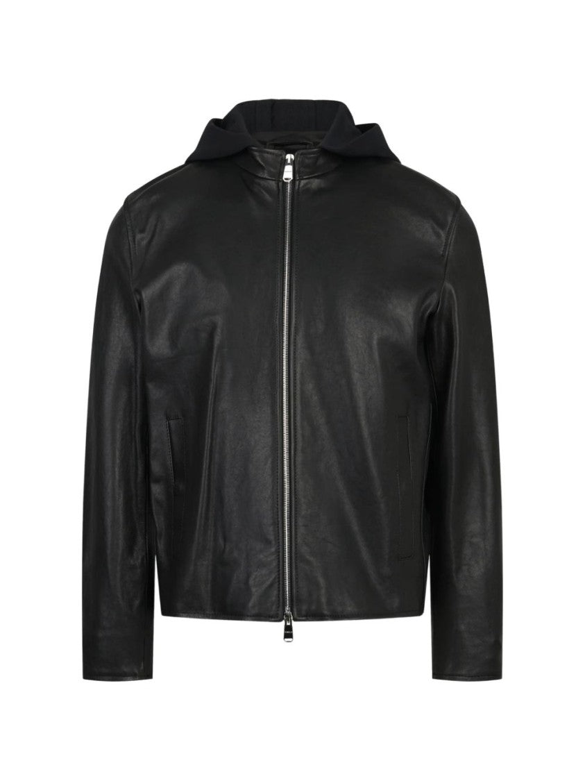 Dondup Hooded Biker Jacket With Zip Fastening And Minimalist Design