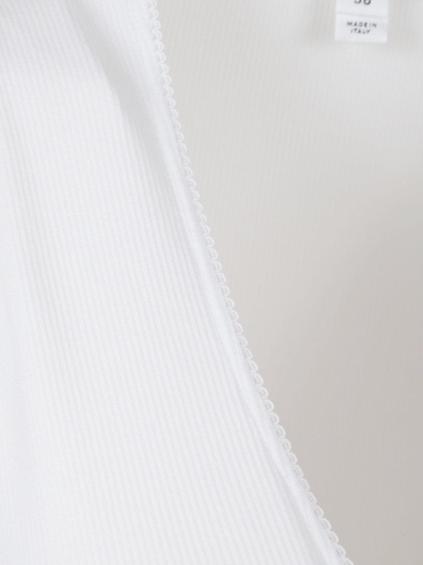 Alaïa Wrap-Effect V-Neck Jersey Top