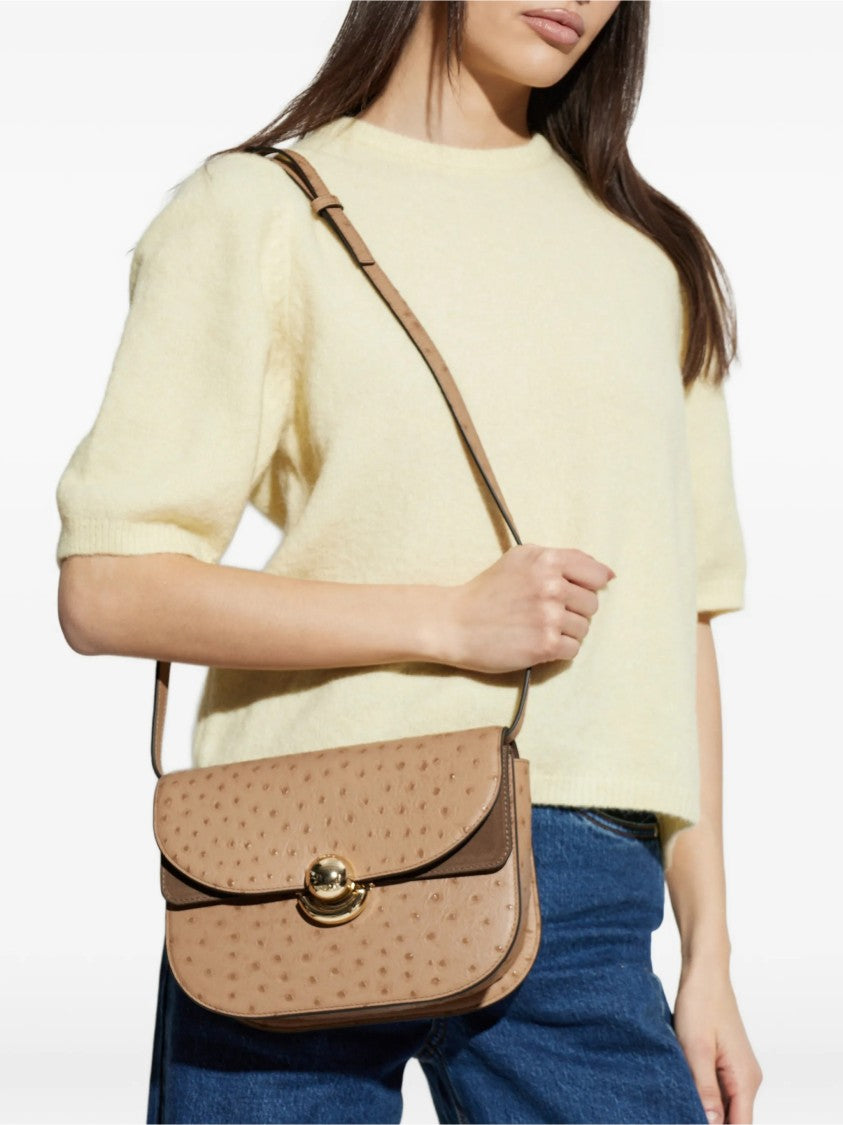Furla Sfera S Structured Dotted Brown Leather Bag