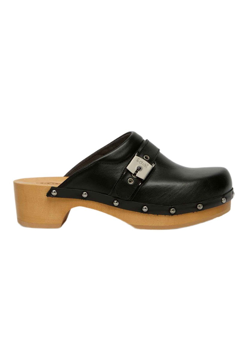 Scholl Classic Retro Clog With Iconic Metal Buckle