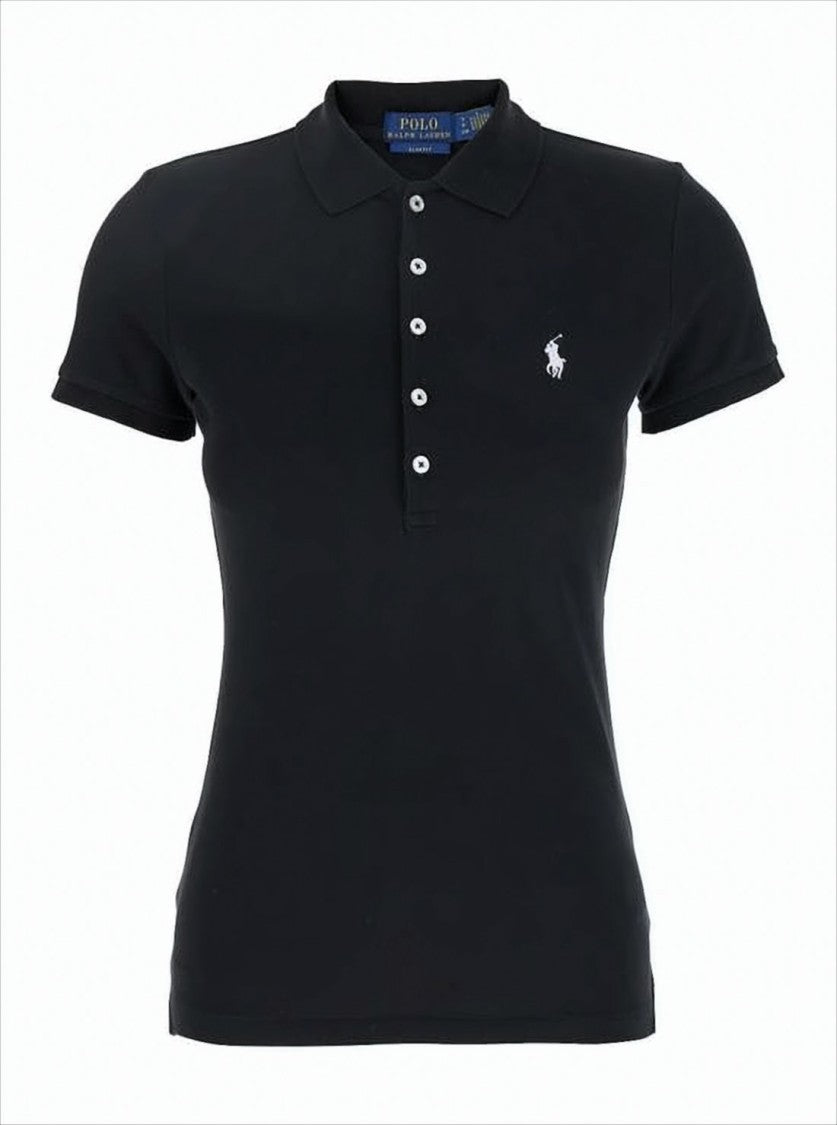 Polo Ralph Lauren Fitted Black Polo Shirt With Classic Collar And Embroidered Logo
