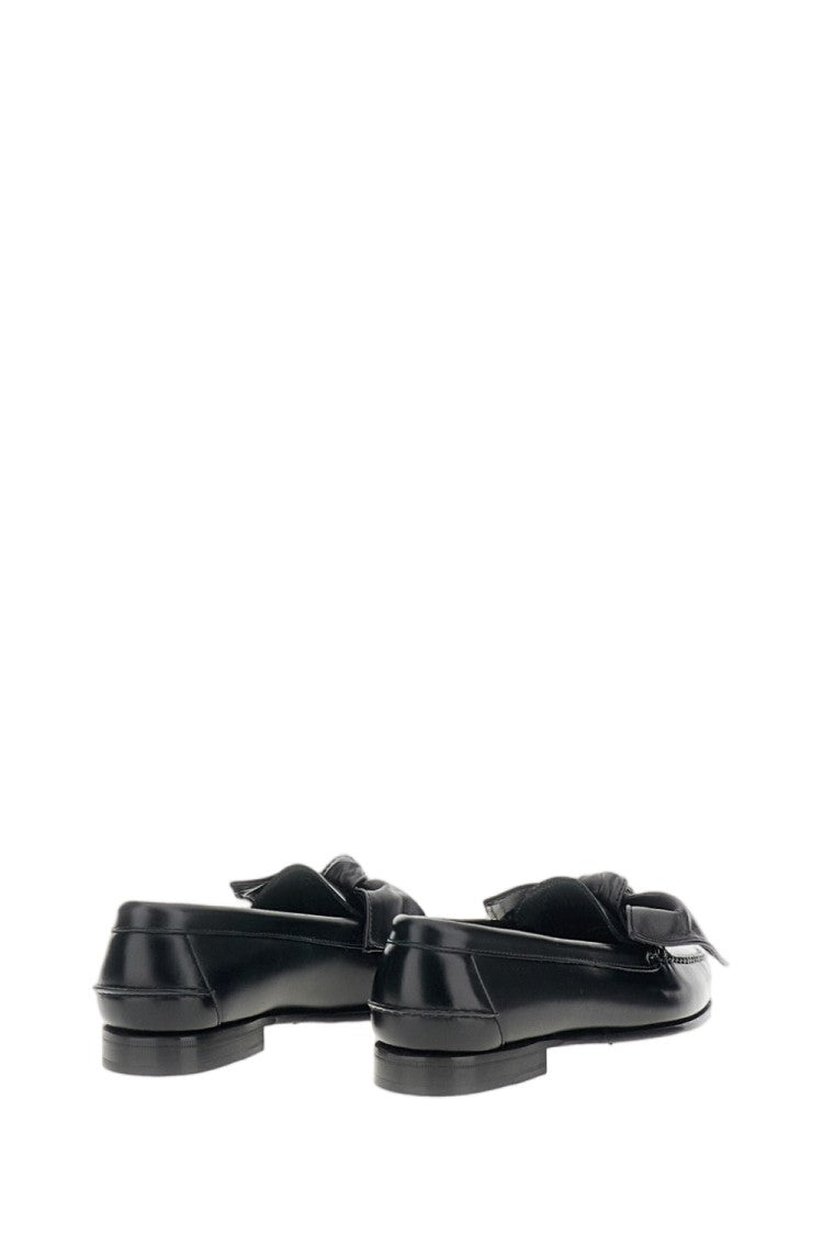 Hereu Black Shiny Leather Loafers