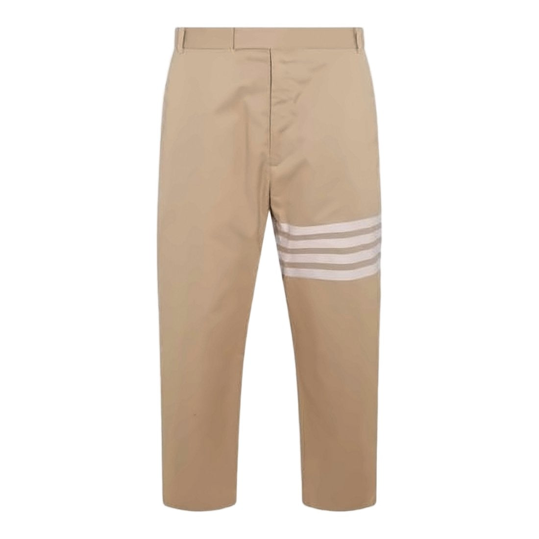 Thom Browne Tailored Brown Straight-Leg Pants With Distinctive Stripes