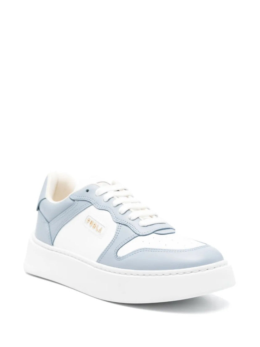 Furla Lace-Up Sneakers With Textured Surfaces And Sole