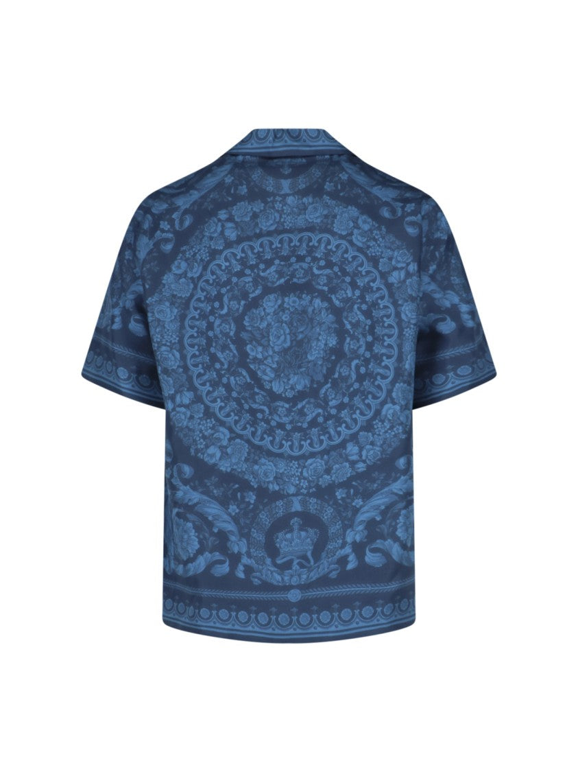 Versace "Barocco" Silk Shirt – Blue