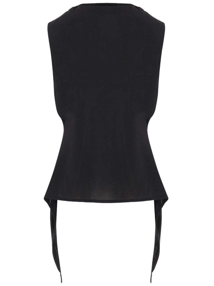 Jacquemus Sleeveless Black Paper-Blend Top With Extended Panels