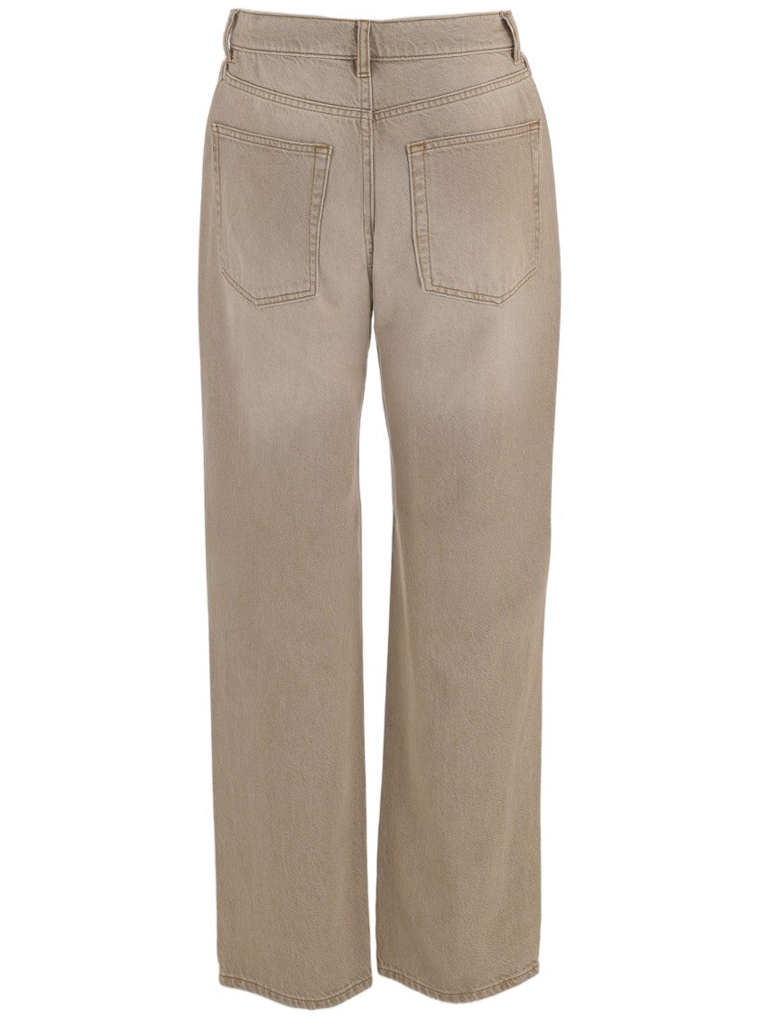 By Malene Birger Beige Washed Cotton Denim Jeans