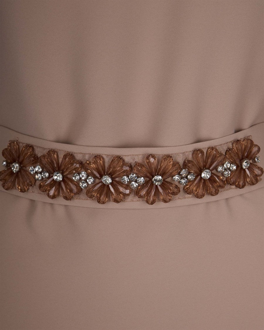 P.A.R.O.S.H. Nude Embroidery Belt Blouse
