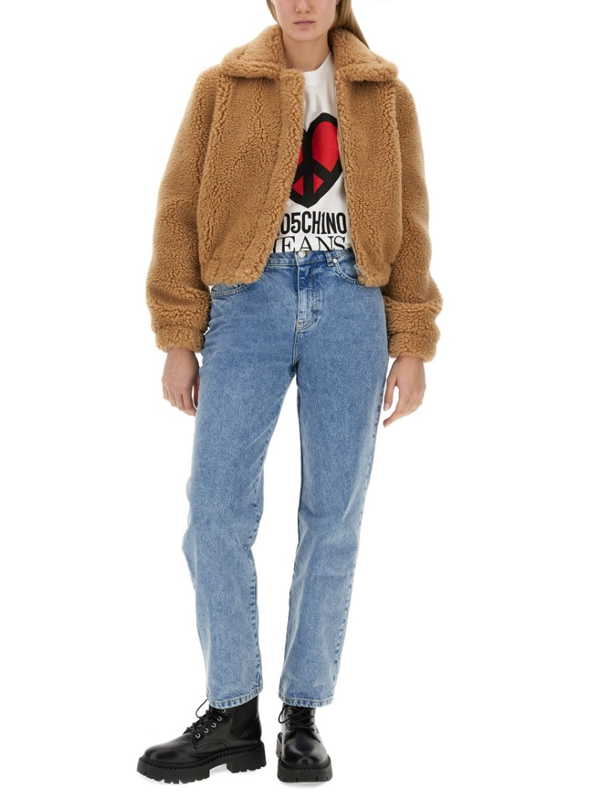 Moschino Cropped Furry Effect Jacket