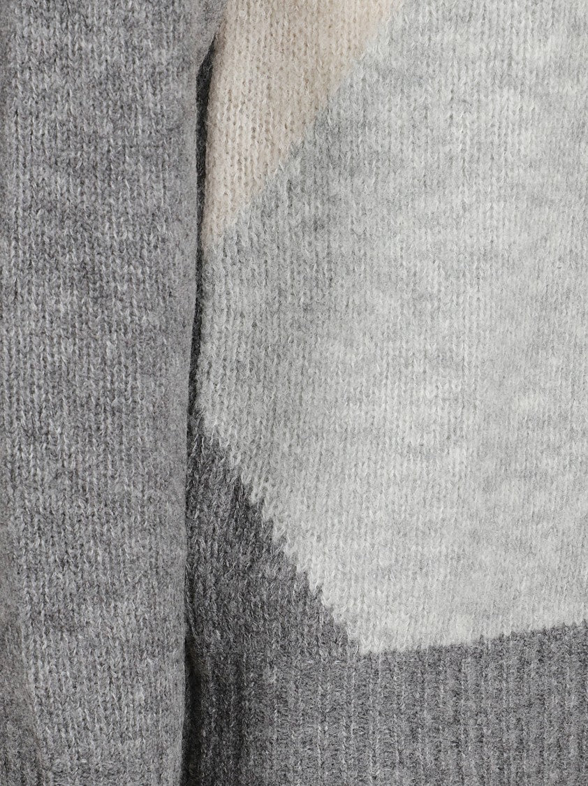 Ballantyne Geometric Pattern Knit Sweater With Classic Crew Neckline