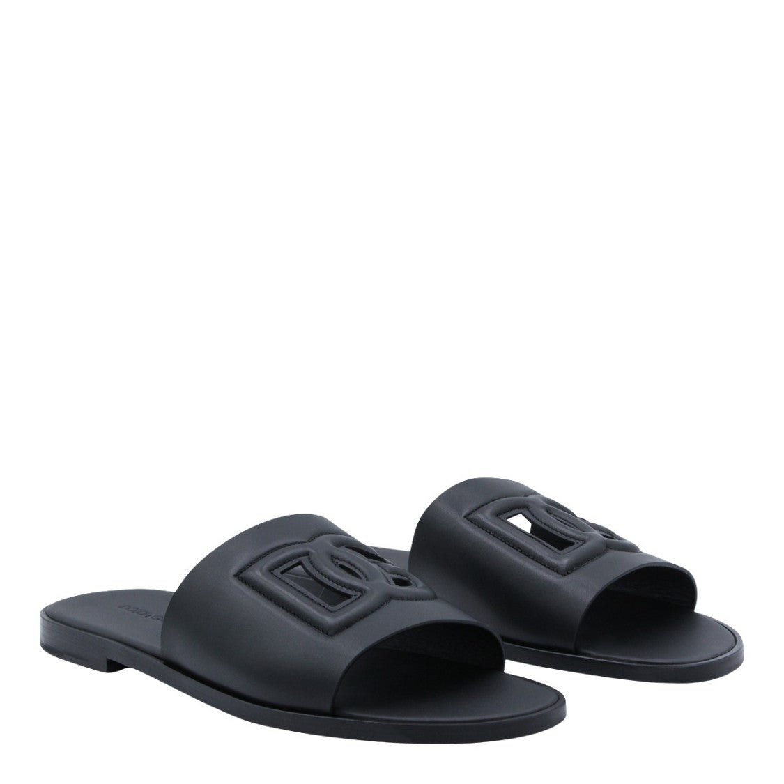 Dolce & Gabbana Matte Black Flat Shoes With Rounded Toe