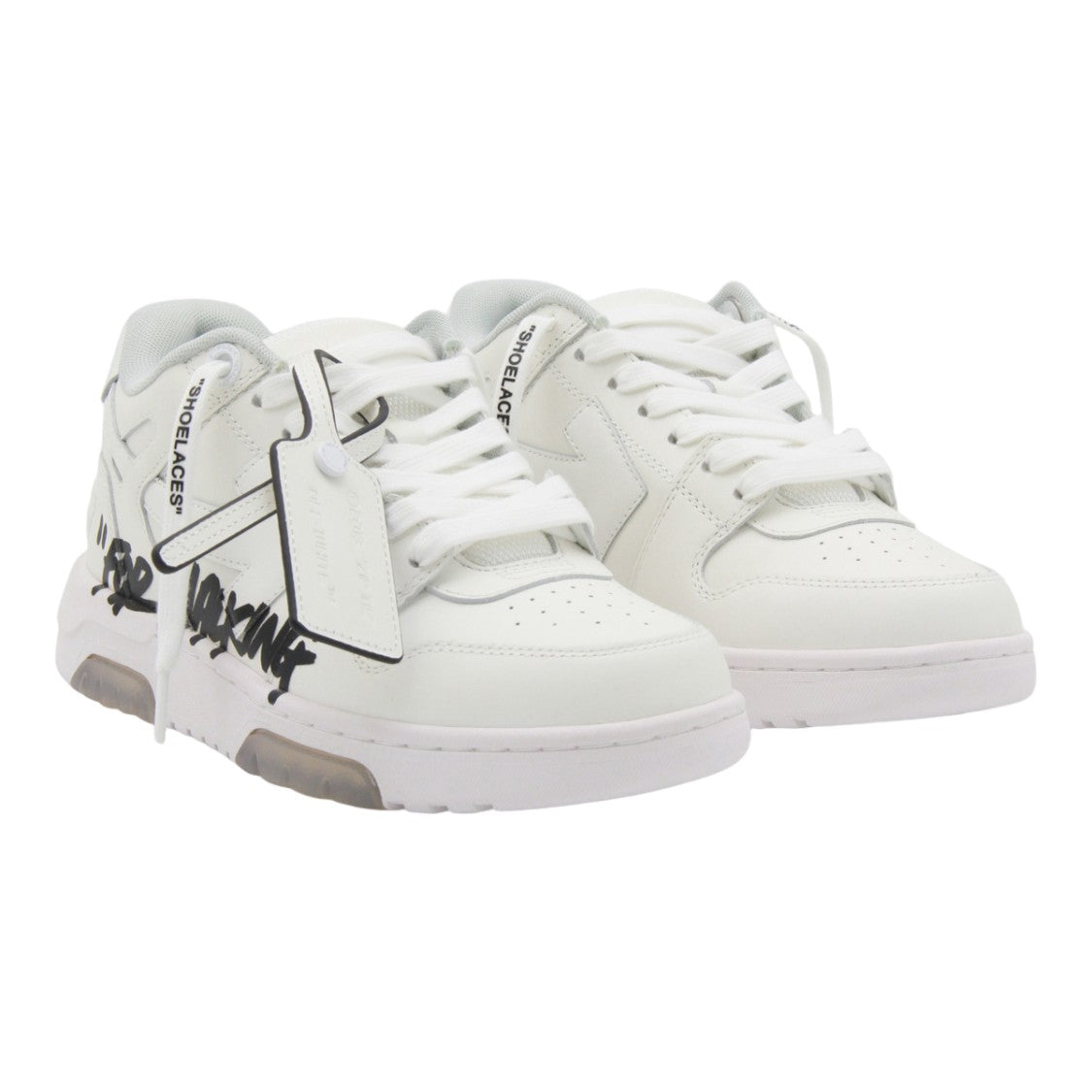 Off-White Chunky White Sneakers With Graffiti Accents