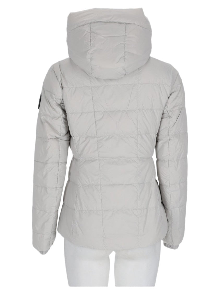 Canada Goose White Quilted Adjustable Drawstring Down Jacket