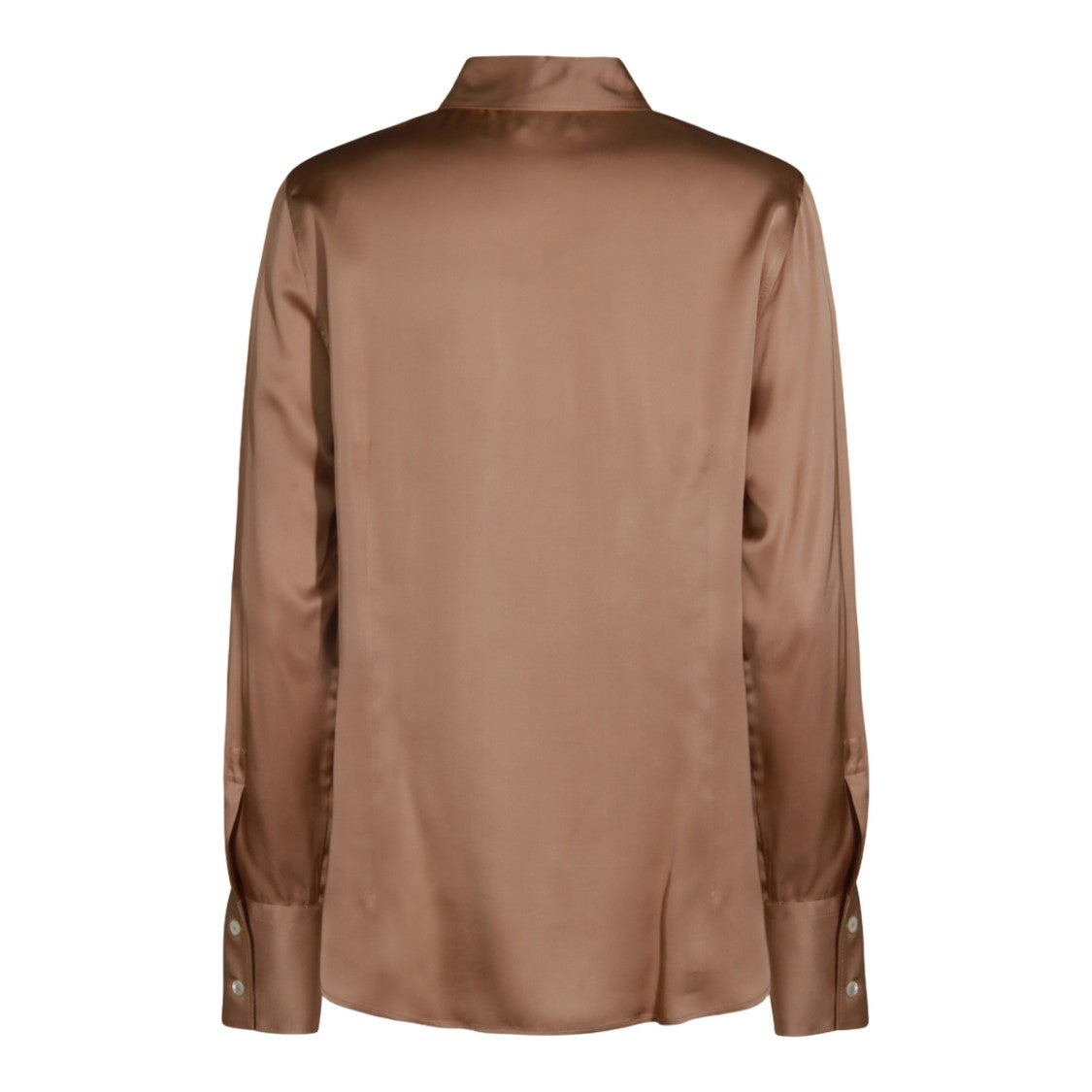 Glanshirt Satin-Finish Warm Brown Shirt With Classic Collar