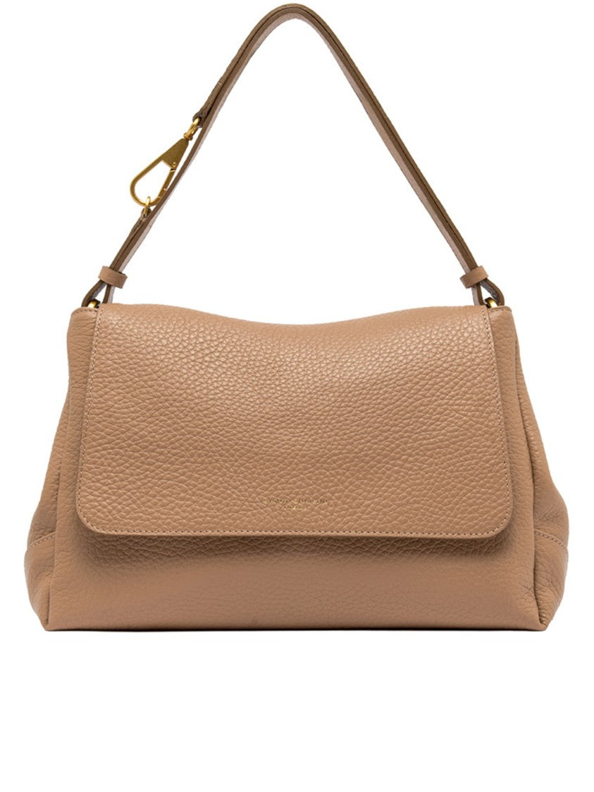 Gianni Chiarini Cecile Medium Beige Pebbled Leather Handbag