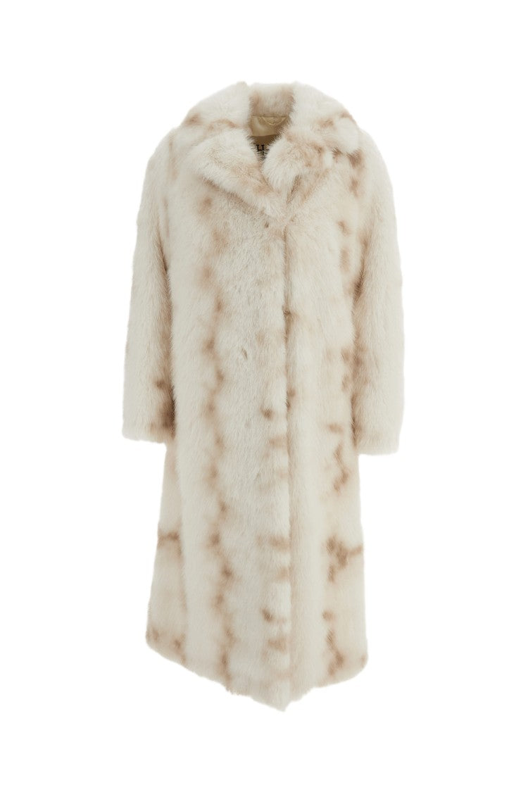 Herno White Lynx-Effect Faux Fur Coat