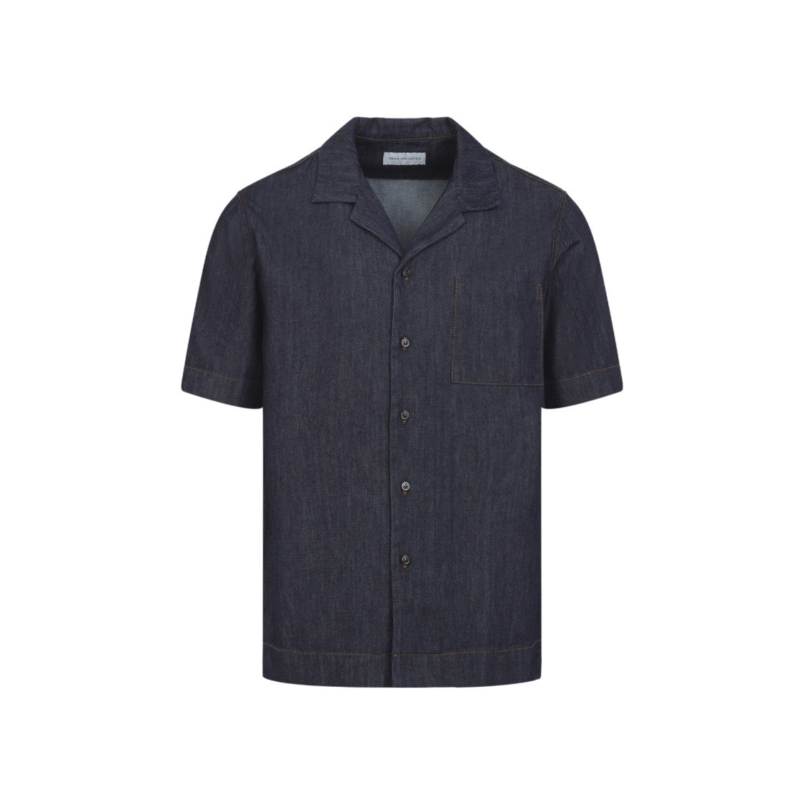 Dries Van Noten Dark Denim Short-Sleeve Shirt