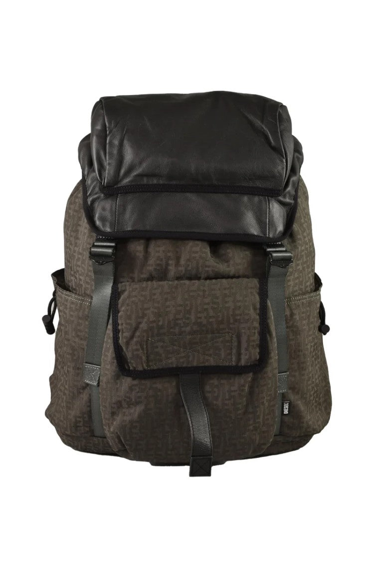 Diesel Brown Textured Polyamide Backpack