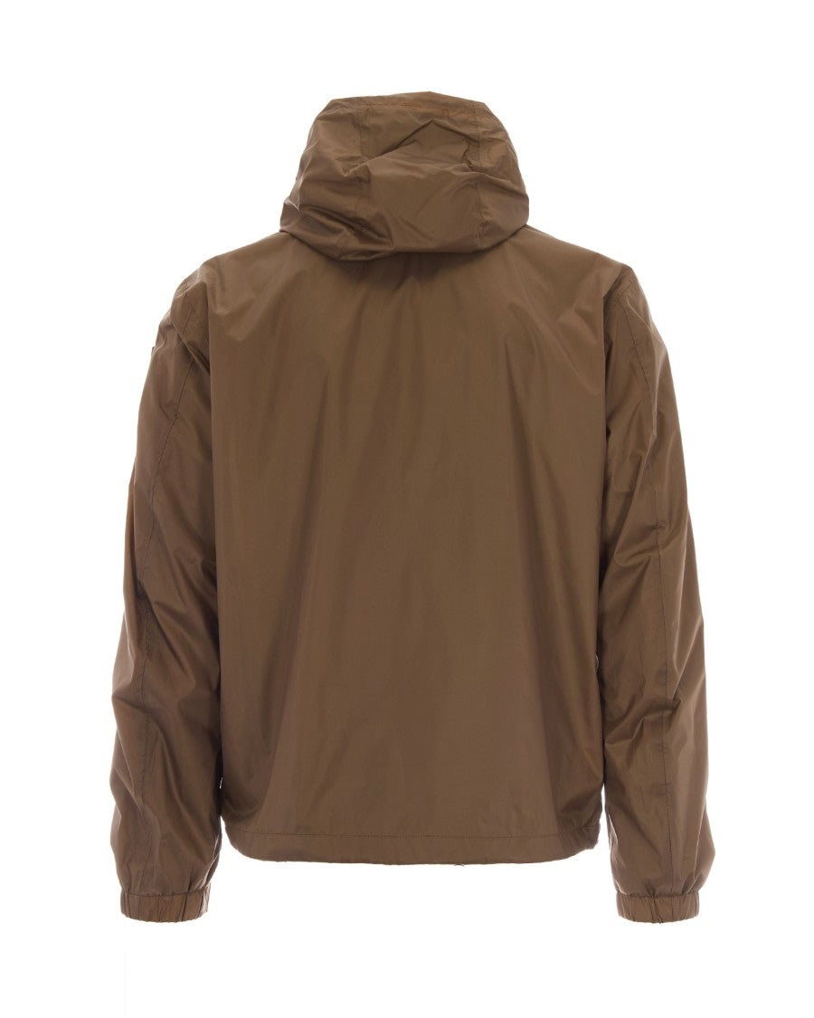 Blauer Lightweight Windbreaker Jacket With Fixed Hood And Logo Patch