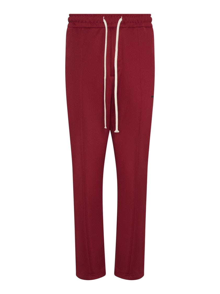State Of Order Wide Tapered Red Trousers With Elastic Waistband