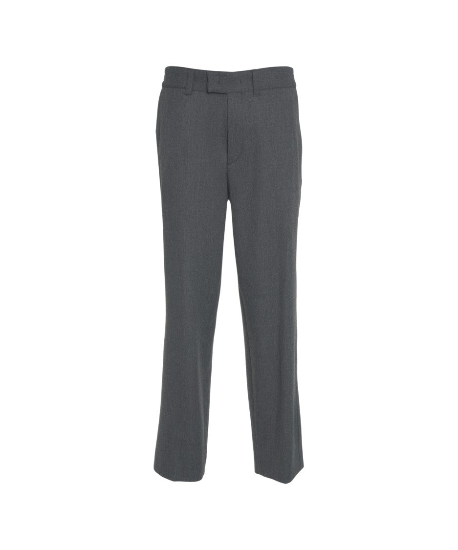 Paolo Pecora Straight-Cut Grey Chinos With Mid-Rise Fit And Practical Pockets