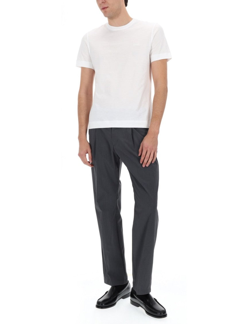 Herno Neutral Tailored Straight-Leg Wool-Blend Pants