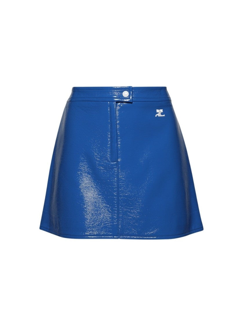 Courrèges Reedition Vinyl Mini Skirt Blue
