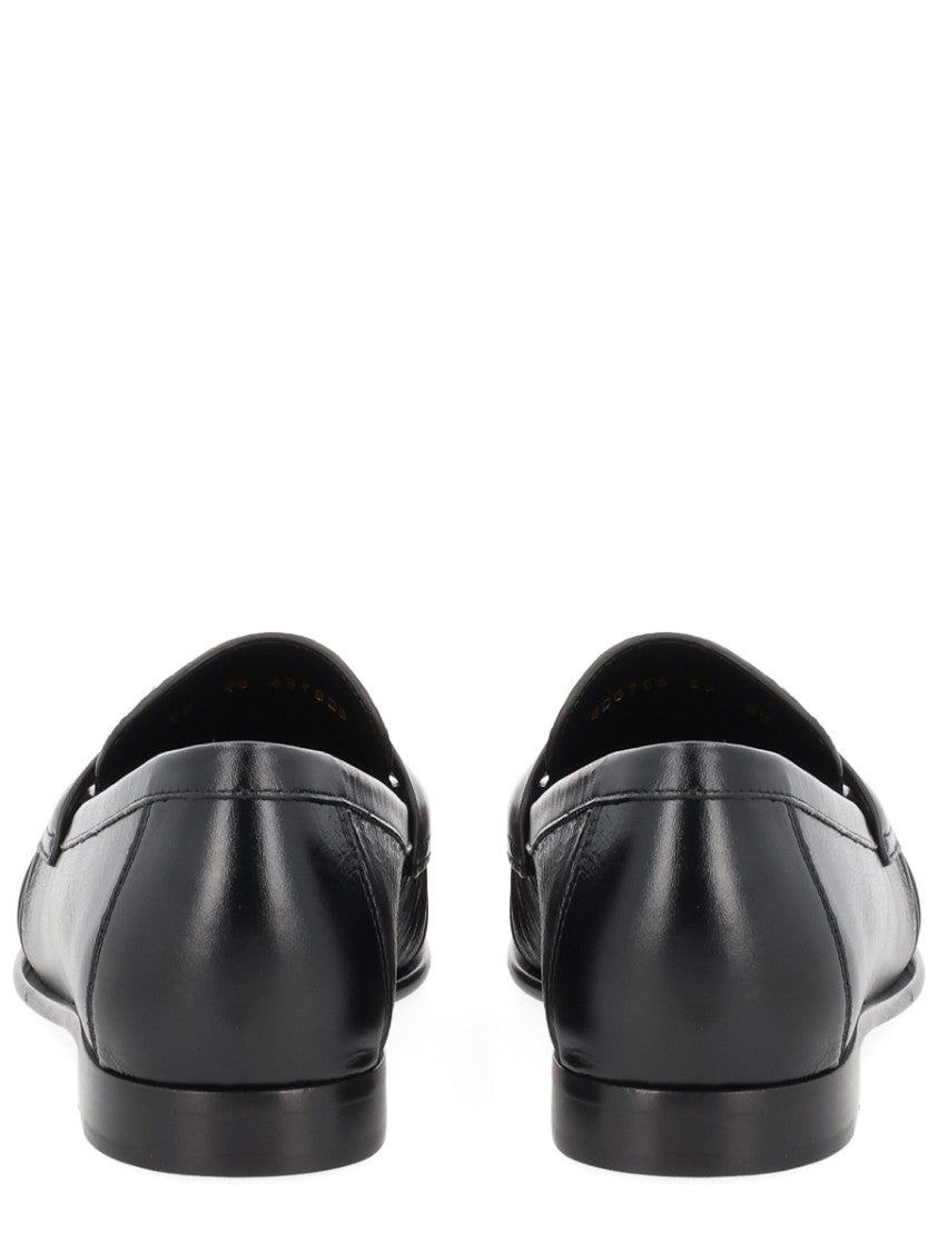 Fendi Leather Baguette Rounded Toe Loafers