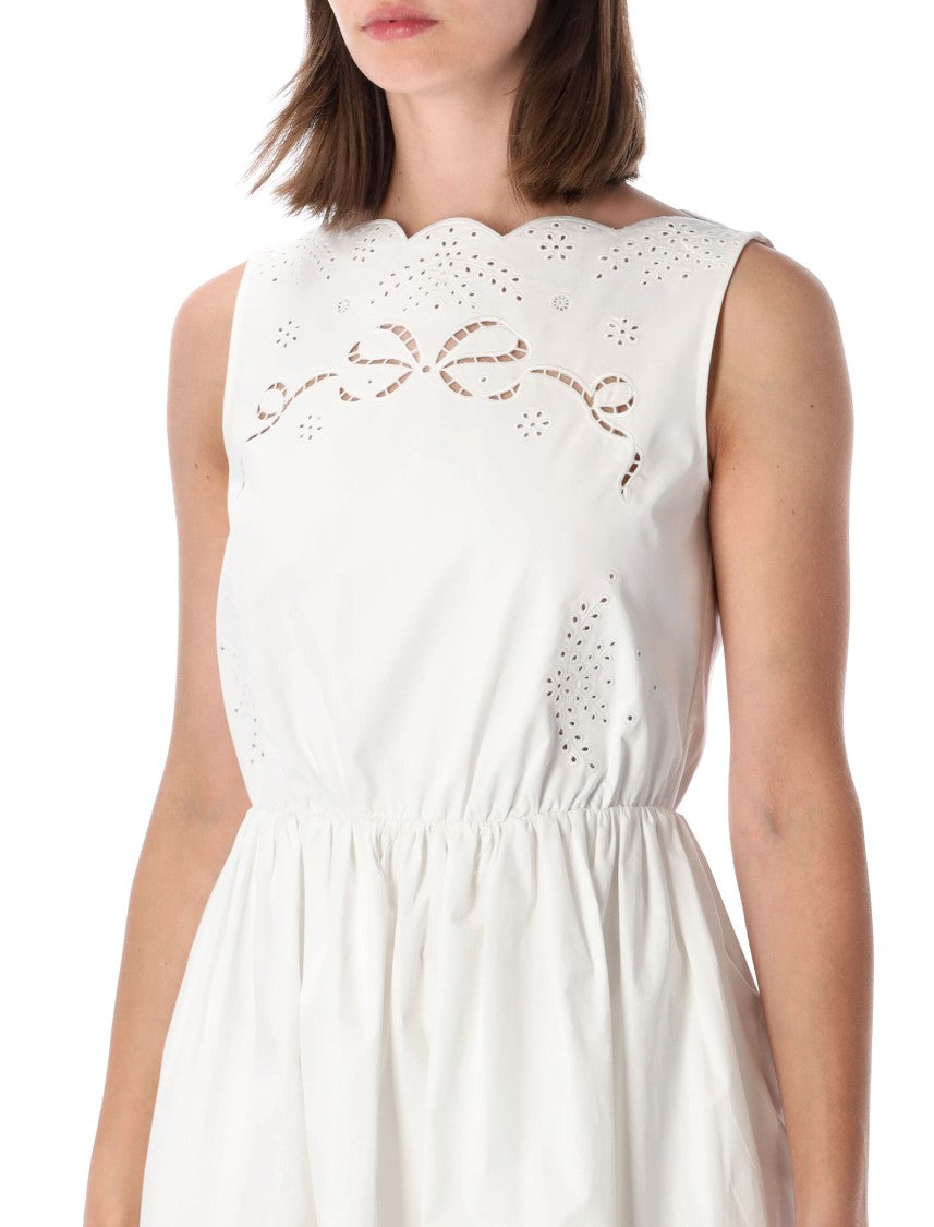 Self-Portrait Eyelet Embroidered Sangallo Mini Dress