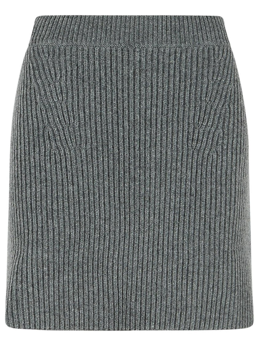 Jil Sander Grey Wool Miniskirt