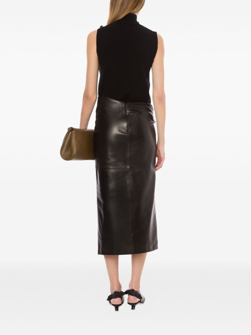 Alberta Ferretti High Collar Fitted Cashmere Top