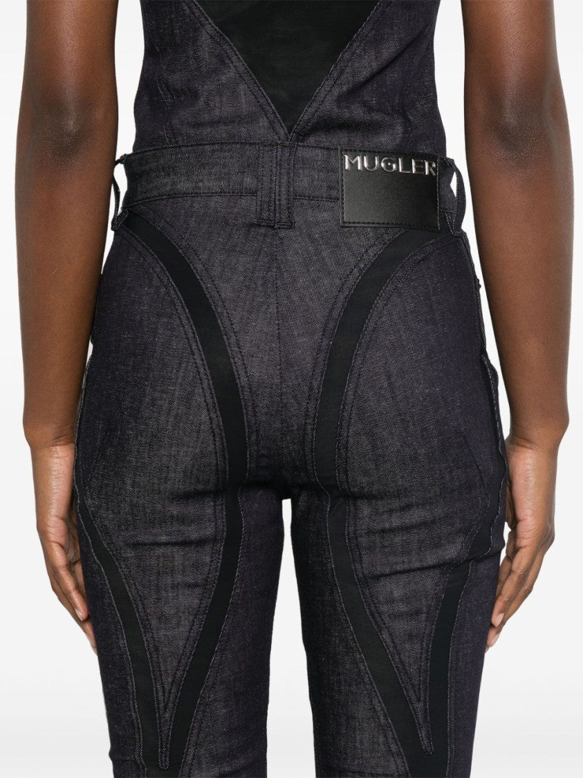 Mugler Cropped Black Trousers