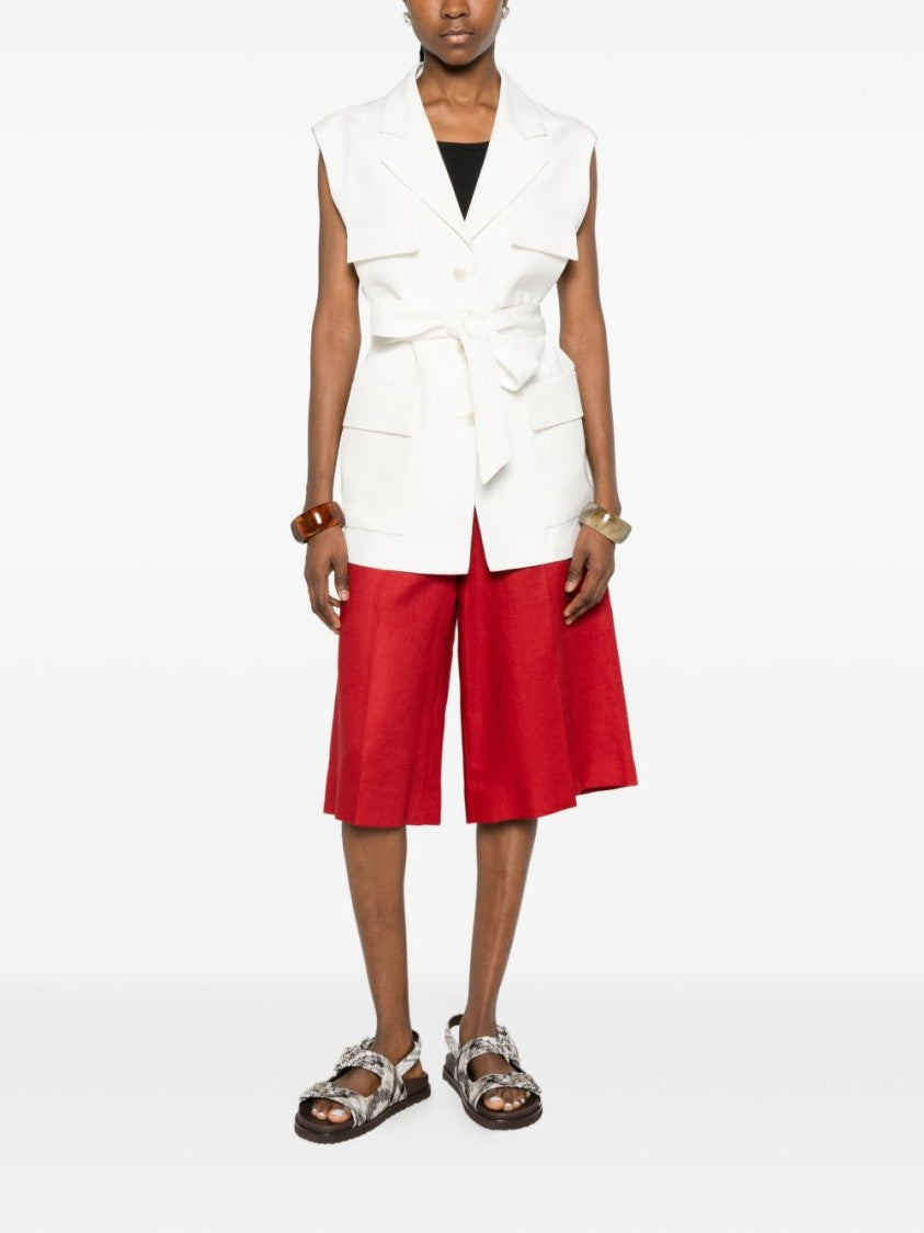 Parosh Structured Sleeveless Notched Lapel Jacket