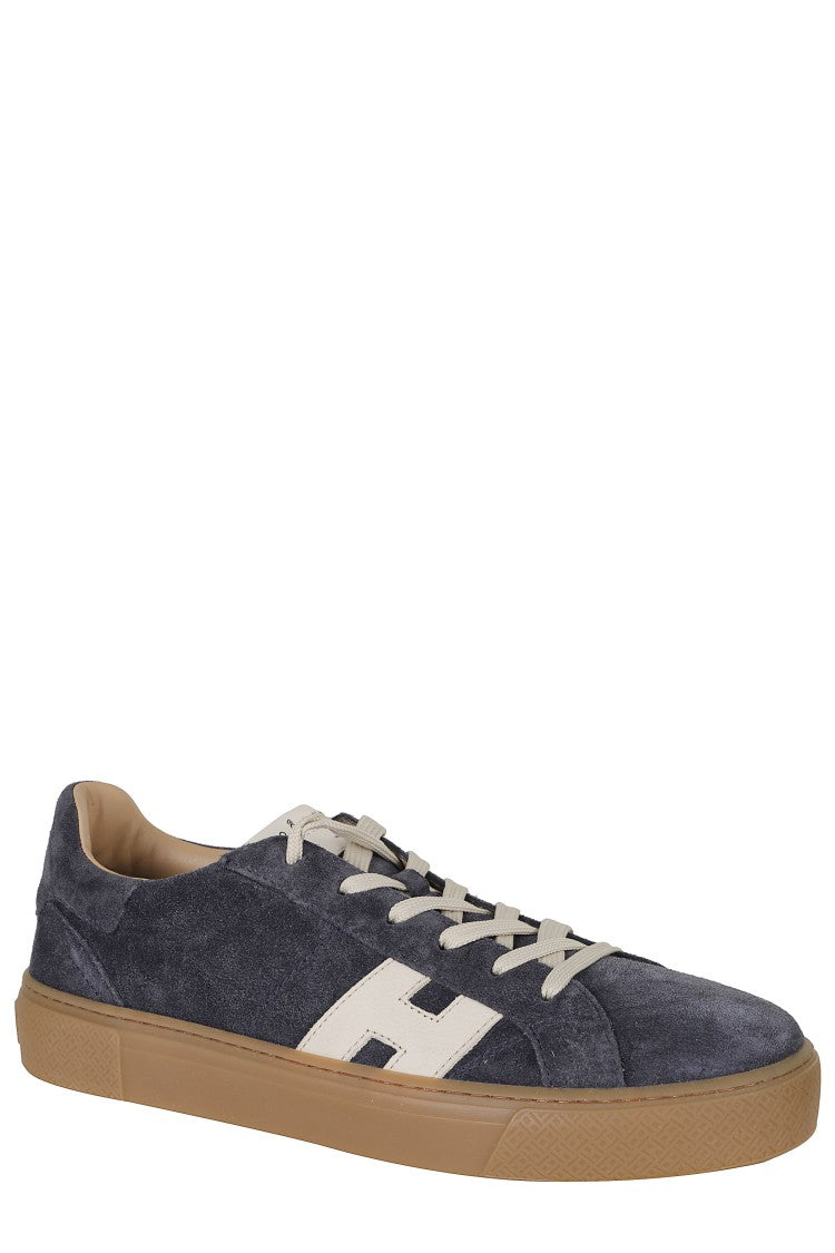 Hogan Blue Crosswind Suede Smooth Leather Rubber Sole Sneakers