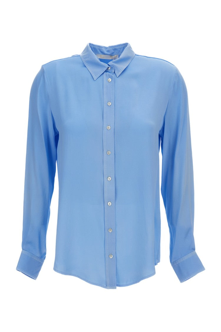 Q-Wins Clear Blue Long-Sleeve Shirt With Classic Collar